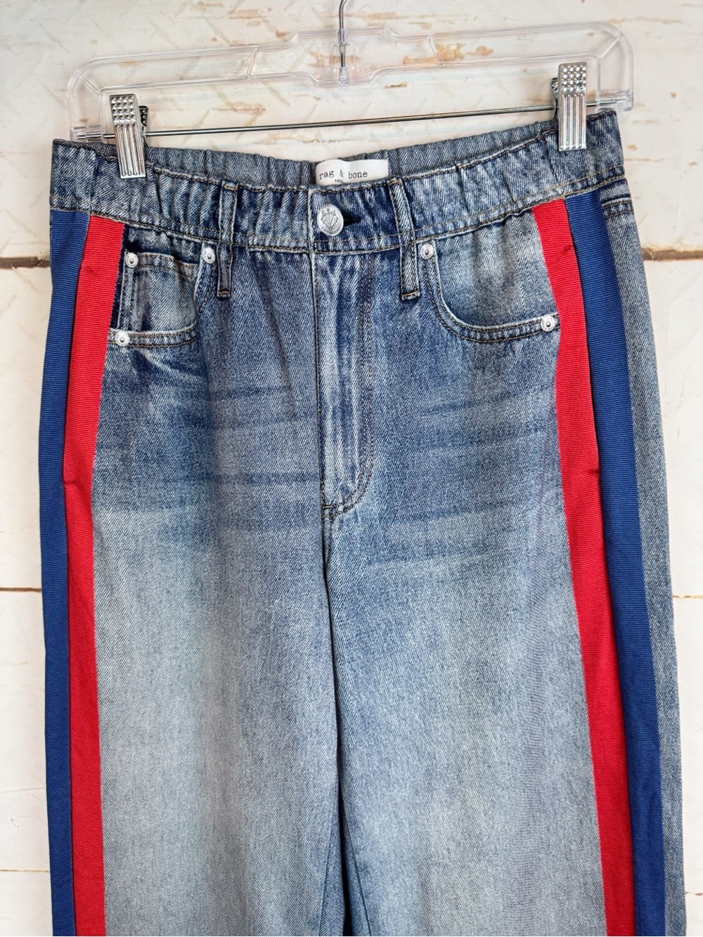 rag & bone | Miramar Faux Jean Pull-On Track Pant, S - Picture 5 of 13